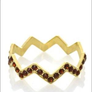 Brown stone gold bangle bracelet